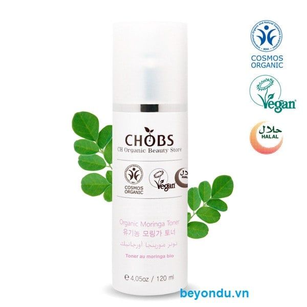 Toner từ lá chùm ngây hữu cơ Chobs (Organic Moringa Toner 120ml)