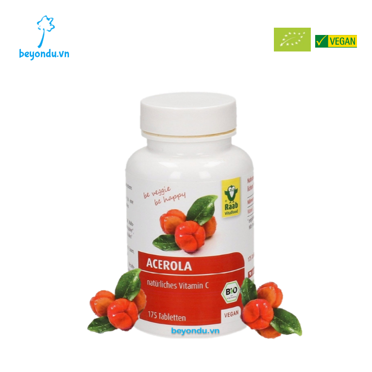 Viên Acerola hữu cơ Raab Vitalfood