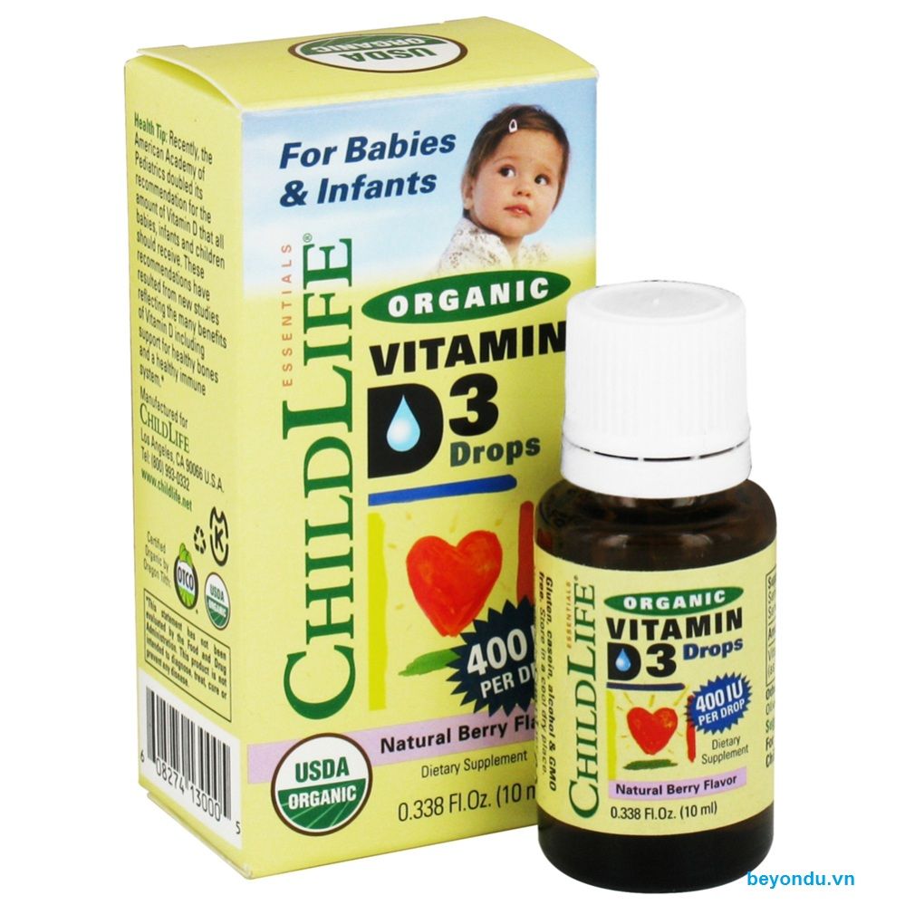 Vitamin D3 hữu cơ cho bé Childlife Essential