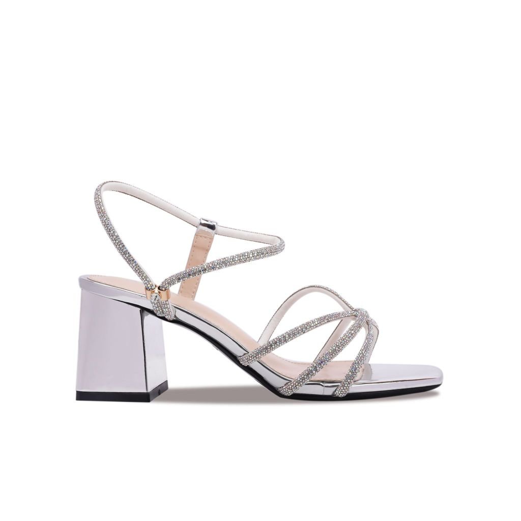 Sandal Cao Gót Albee Nhiều Dây Kim Sa Nối HD0202TQ