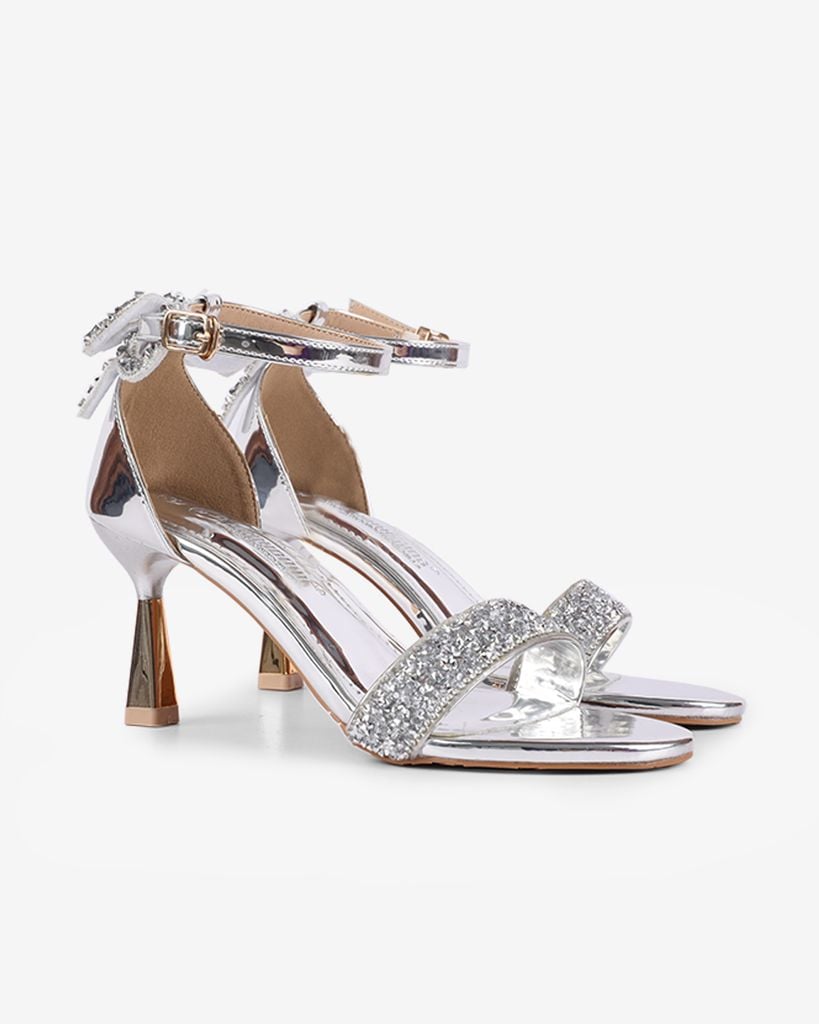 Sandal Cao Gót Hạnh Dung Bít Hậu Nơ Xoàn HD1111AV