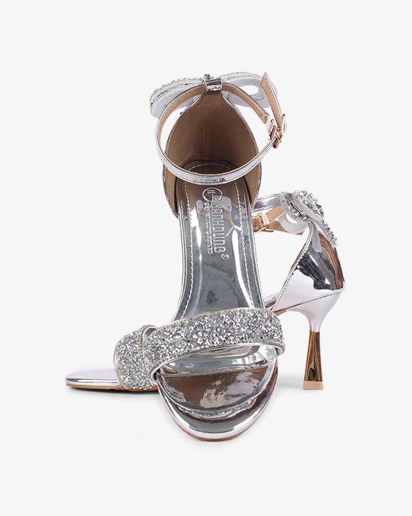 Sandal Cao Gót Hạnh Dung Bít Hậu Nơ Xoàn HD1111AV