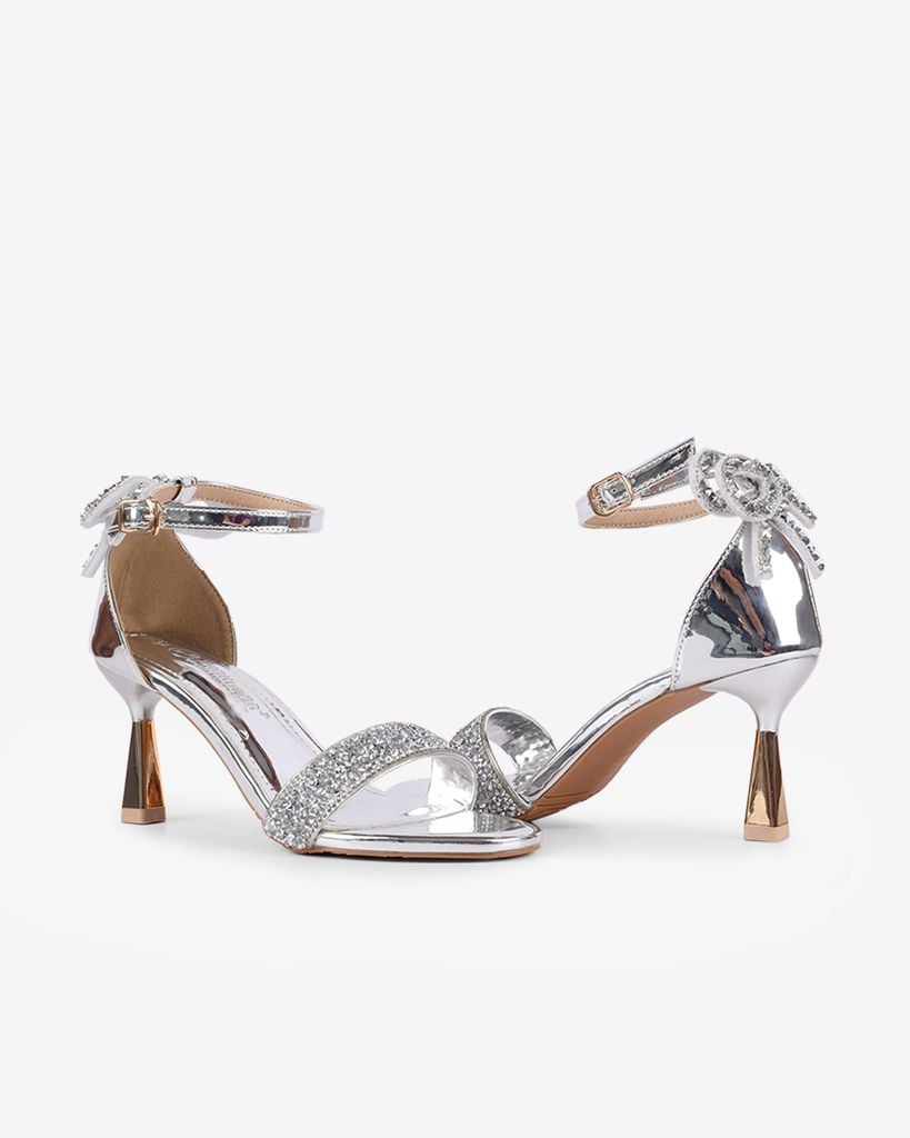 Sandal Cao Gót Hạnh Dung Bít Hậu Nơ Xoàn HD1111AV
