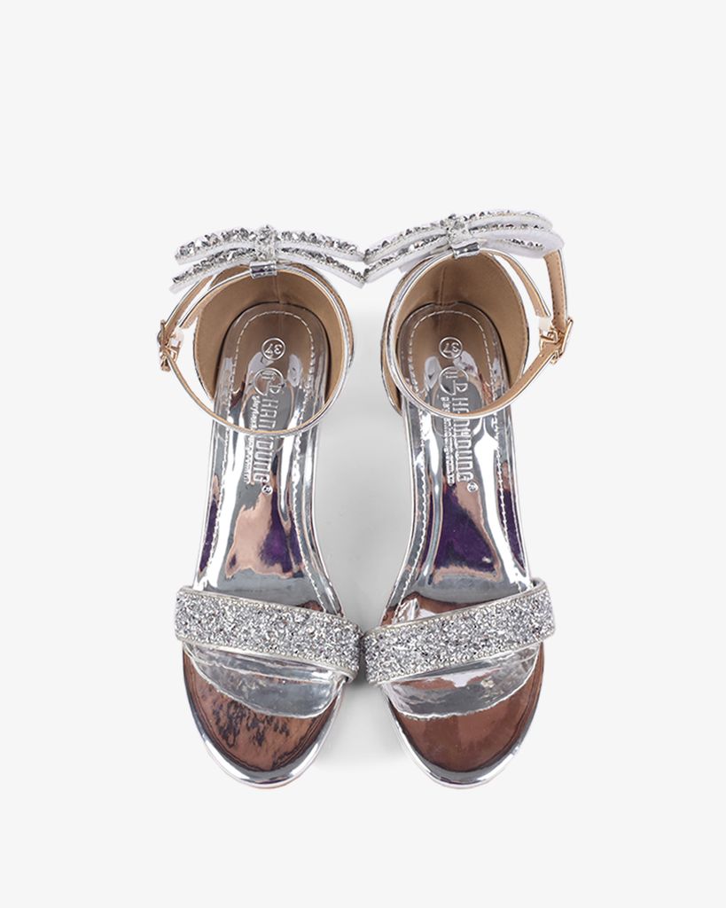 Sandal Cao Gót Hạnh Dung Bít Hậu Nơ Xoàn HD1111AV