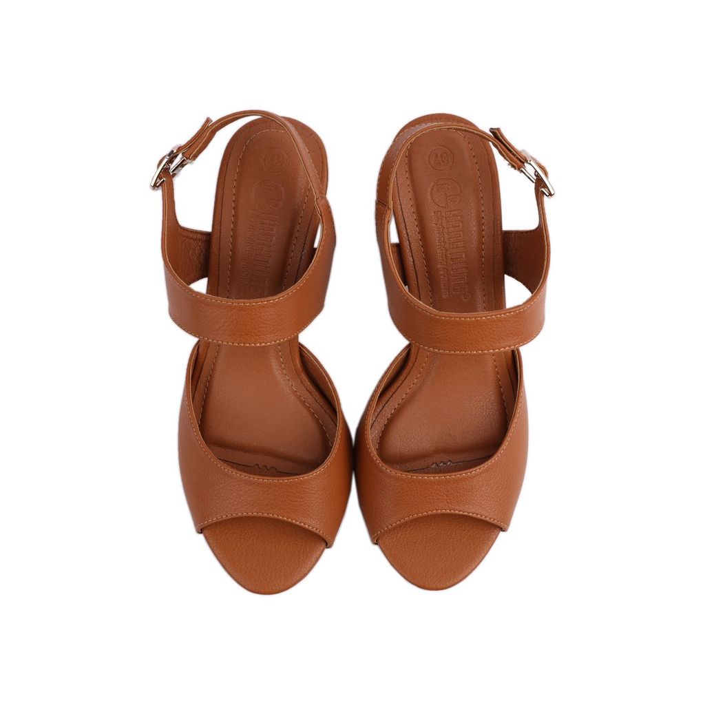 Sandal Cao Gót Hạnh Dung Bản Ngang Da HD02154AB
