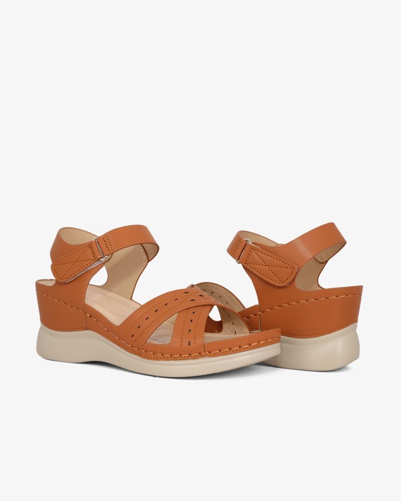 Sandal Đế Xuồng Hạnh Dung Quai Chéo Laser  HD0309AC