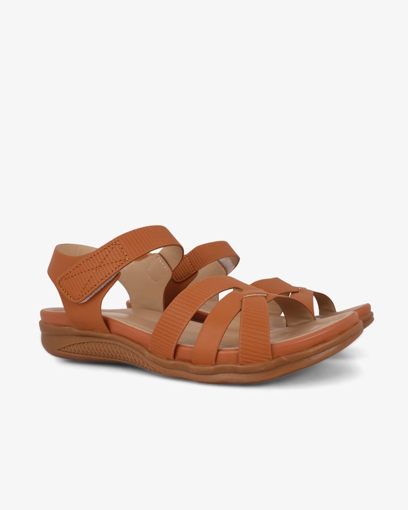 Sandal Đế Xuồng Hạnh Dung Quai Chéo Sọc Vân HD0315AC