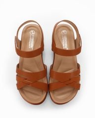Sandal Đế Xuồng Hạnh Dung Quai Chéo Sọc Vân HD0315AC