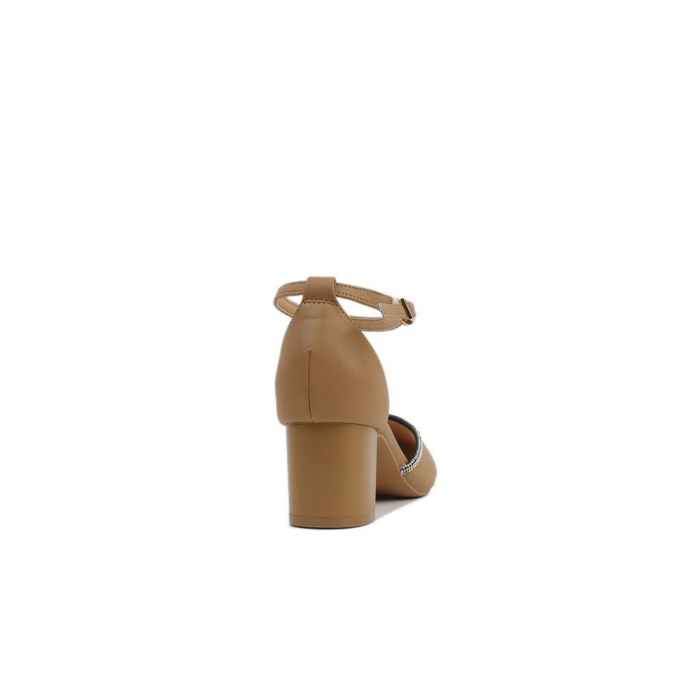 Sandal Cao Gót Hạnh Dung Mũi Nhọn Đính Đá Bít Hậu HD04633AD