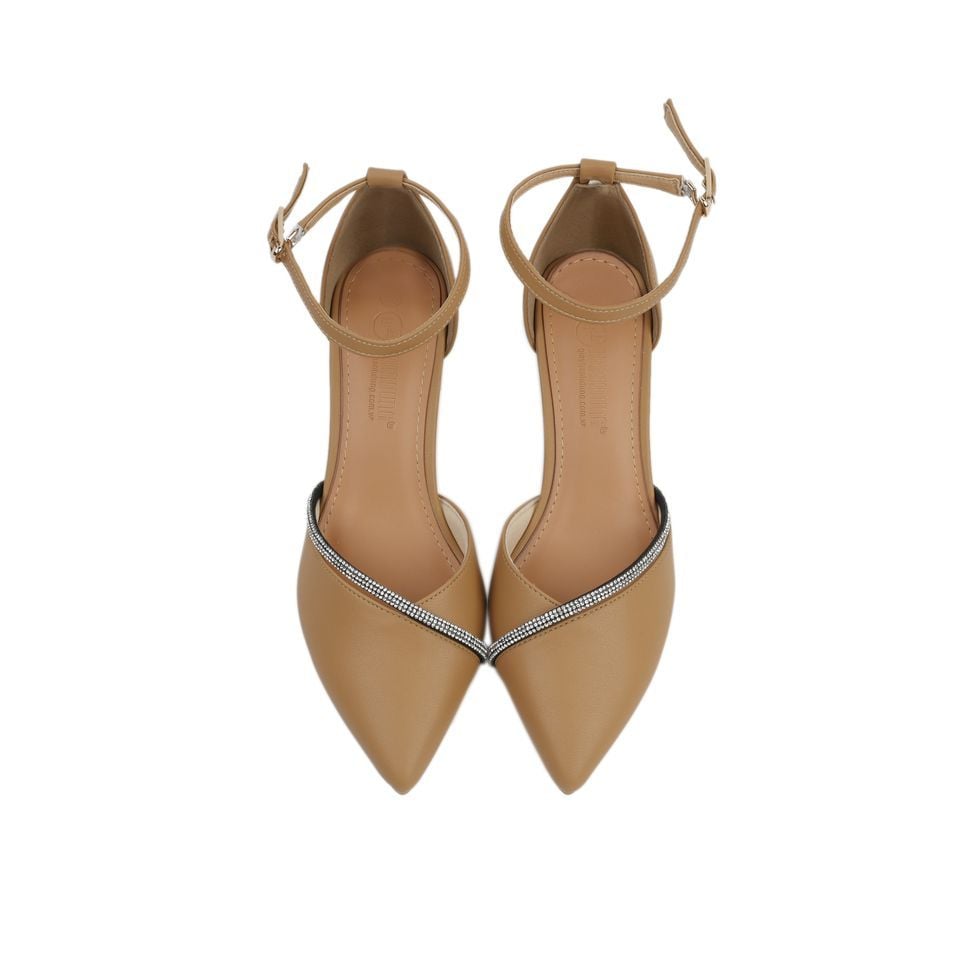 Sandal Cao Gót Hạnh Dung Mũi Nhọn Đính Đá Bít Hậu HD04633AD