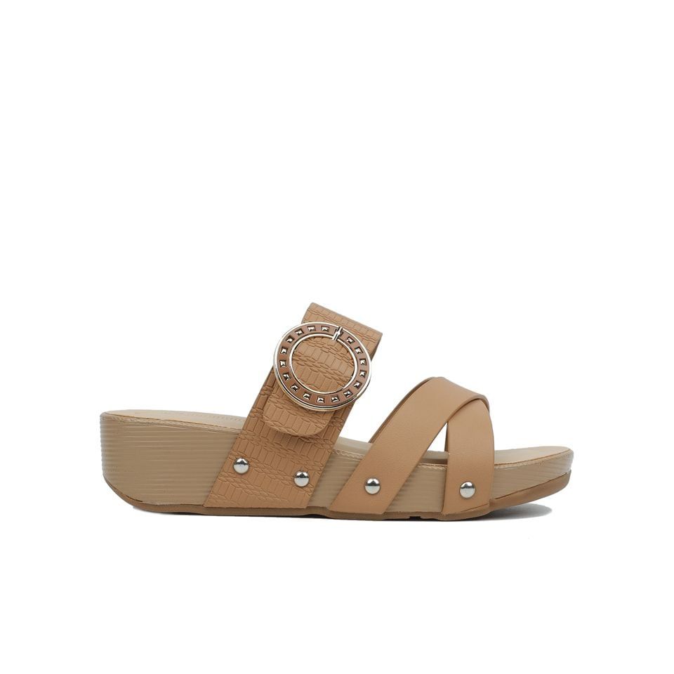 Dép Xuồng Hạnh Dung Bản Chéo Khóa Tròn HD04681AD