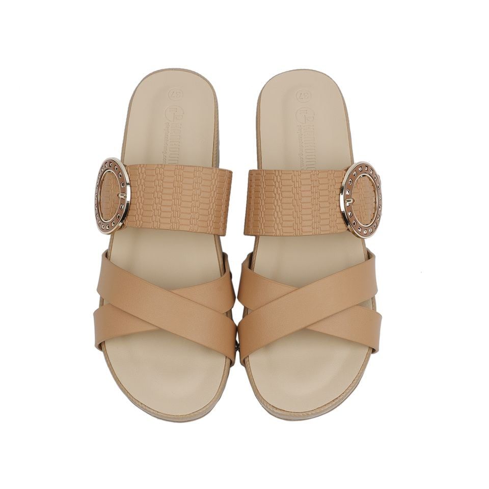 Dép Xuồng Hạnh Dung Bản Chéo Khóa Tròn HD04681AD