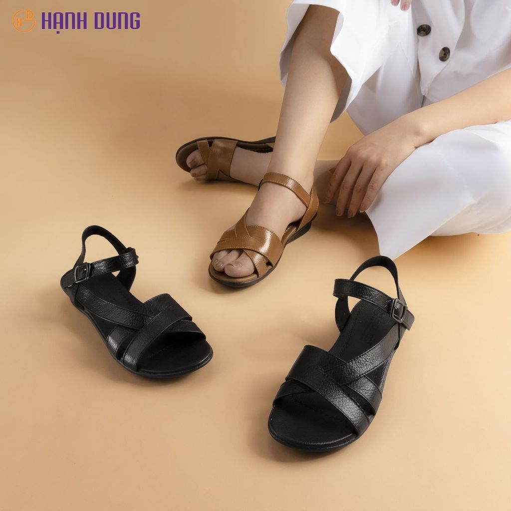 Sandal Đế Xẹp Hạnh Dung Quai Đan Da Mềm HD04868AD