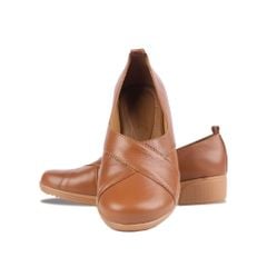 Giày Đế Xuồng Hạnh Dung Mũi Tròn Quai Đắp Chỉ HD04911AD