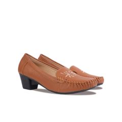 Giày Cao Gót Hạnh Dung Họa Tiết Thêu Lá HD04914AD