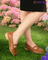 Giày Cao Gót Hạnh Dung Mũi Vuông Chỉ Nổi HD04916AD