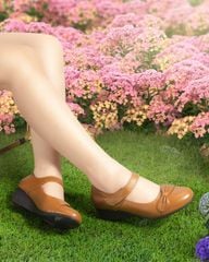 Giày Đế Xuồng Hạnh Dung Mũi Tròn Hậu Dán HD04938AD
