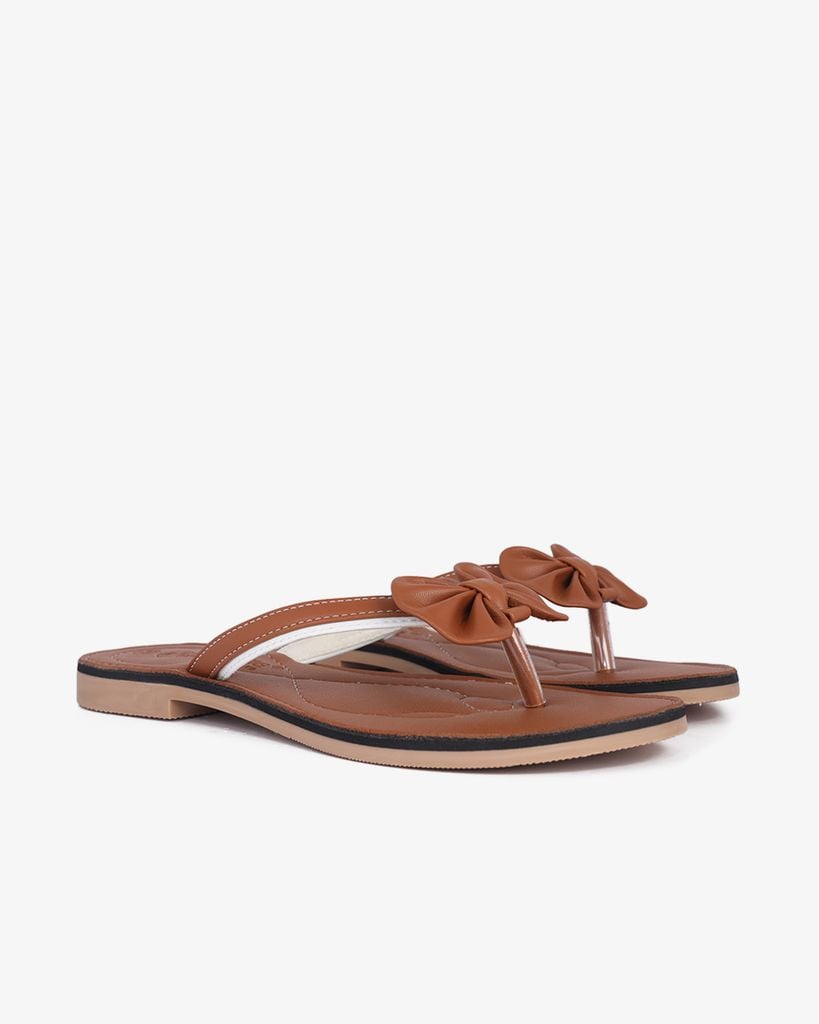 Dép Xẹp Hạnh Dung Kẹp Nơ Quai Mảnh HD1137AV