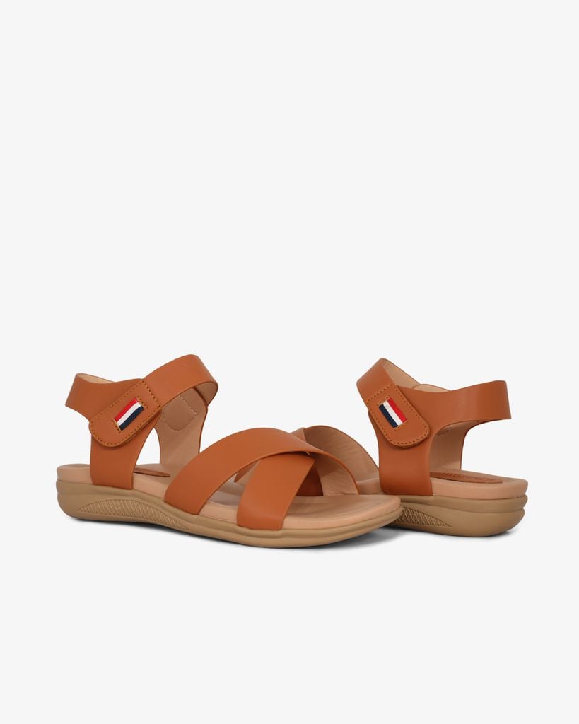 Sandal Đế Xuồng Hạnh Dung Quai Chéo Hậu Dán HD1168AV