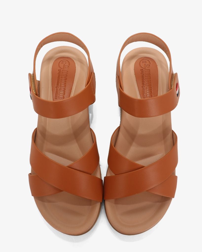 Sandal Đế Xuồng Hạnh Dung Quai Chéo Hậu Dán HD1168AV