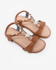 Sandal Xẹp Hạnh Dung Quai Chữ T Phối Đá Sang Trọng HD1177AV
