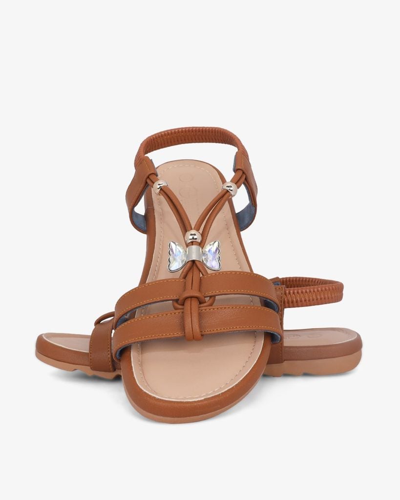 Sandal Xẹp Hạnh Dung Quai Chữ T Đính Bướm Pha Lê HD1178AV