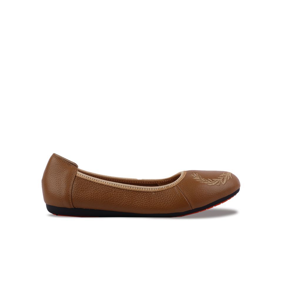 Giày Búp Bê Hạnh Dung Thêu Nguyệt Quế HD2221AX