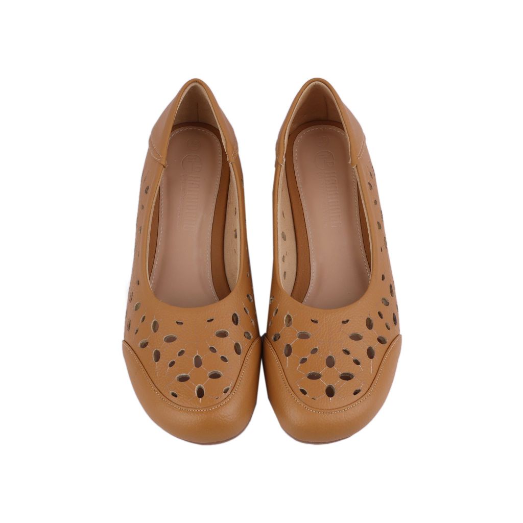 Giày Búp Bê Hạnh Dung Mũi Tròn Đục Lỗ HD29130AY