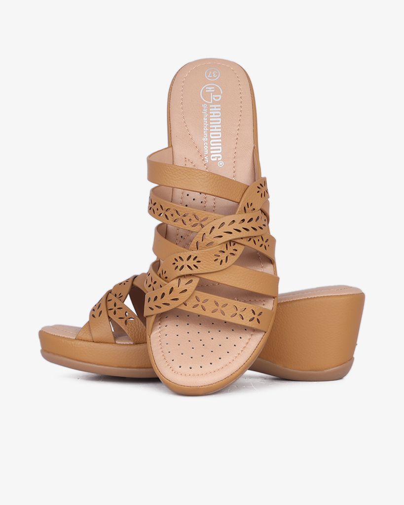 Dép Đế Xuồng Hạnh Dung Dây Đan Họa Tiết HD29166AY