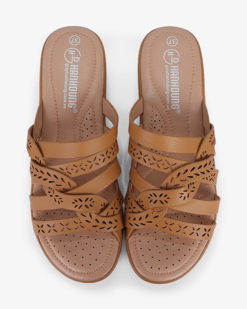 Dép Đế Xuồng Hạnh Dung Dây Đan Họa Tiết HD29166AY