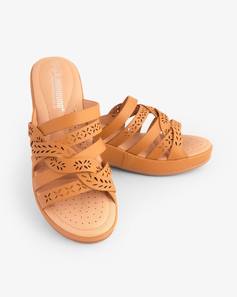 Dép Đế Xuồng Hạnh Dung Dây Đan Họa Tiết HD29166AY