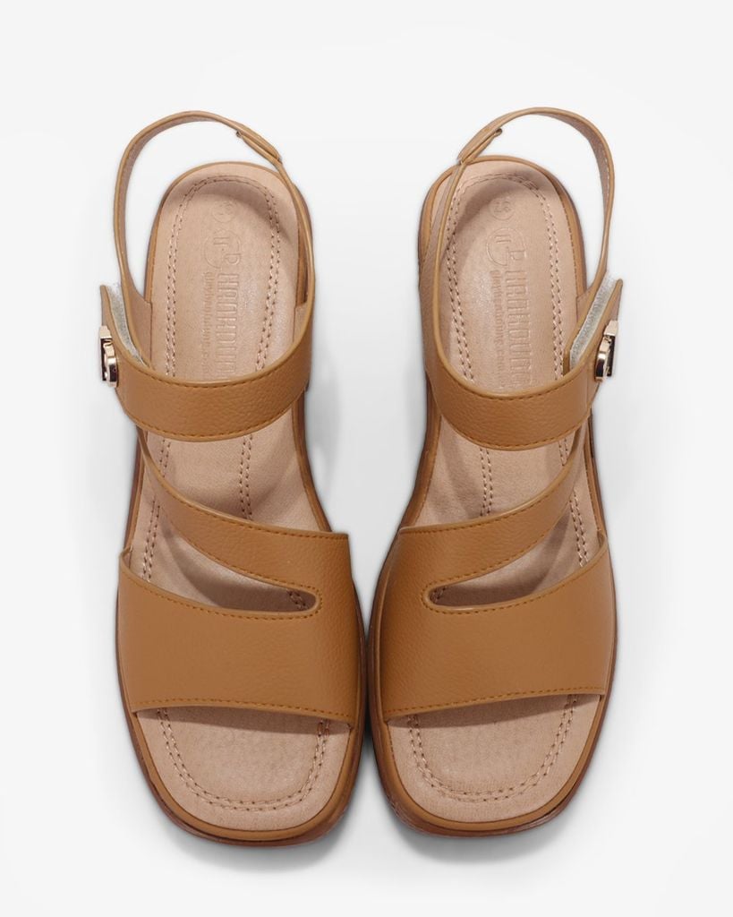 Sandal Cao Gót Hạnh Dung Quai Ngang Bản Chéo HD29187AY