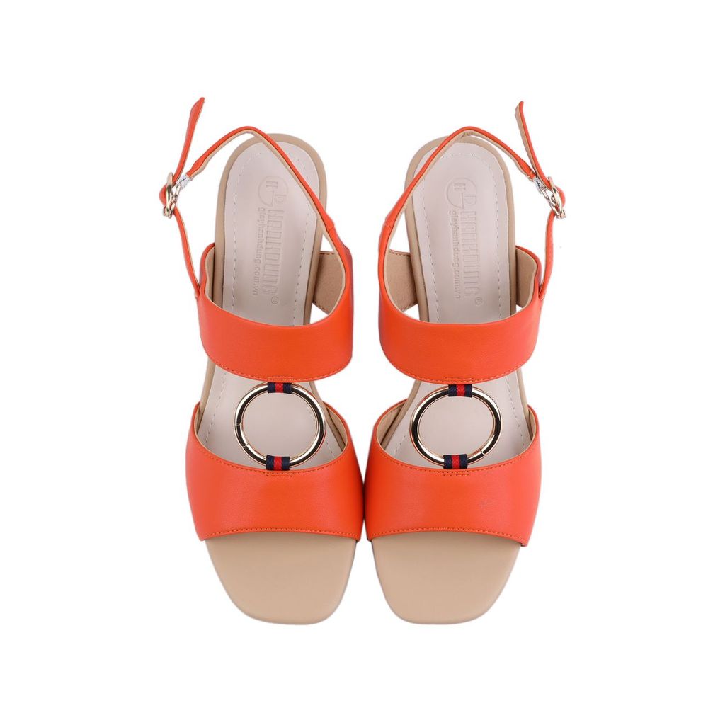 Sandal Cao Gót Hạnh Dung Bản Phối Phụ Kiện TRòn HD27209BI