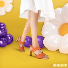 Sandal Cao Gót Hạnh Dung Bản Phối Phụ Kiện TRòn HD27209BI