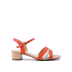 Sandal Cao Gót Hạnh Dung Dây Ngang Phối Xoàn HD27217BI