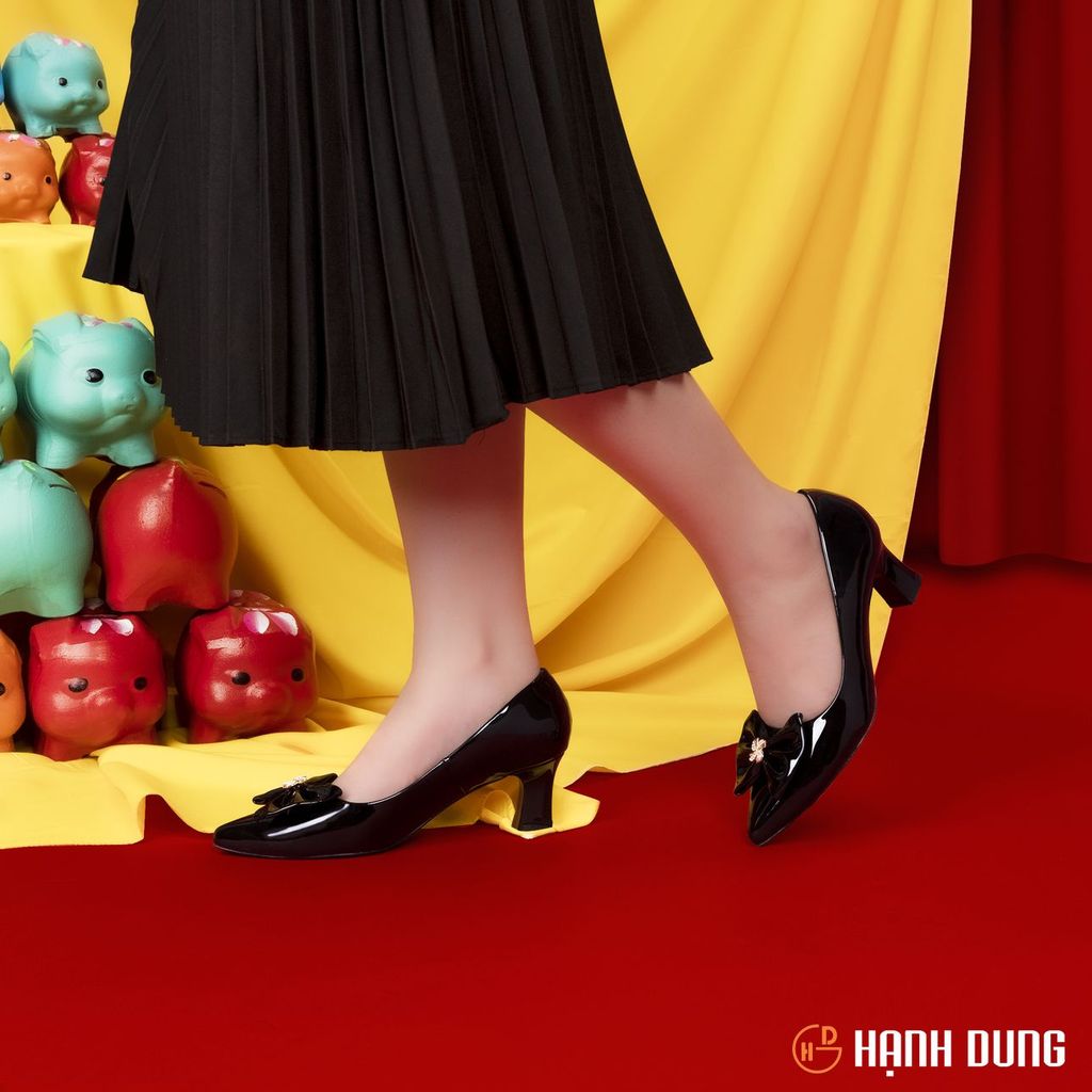 Giày Cao Gót Hạnh Dung Đính Nơ HD04842AD