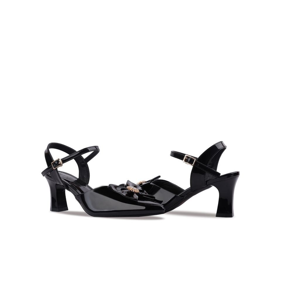 Sandal Cao Gót Hạnh Dung Bít Mũi Nhọn Đính Nơ HD04844AD