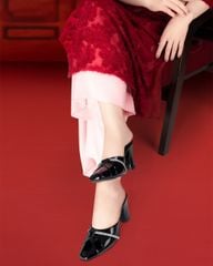 Dép Bít Mũi Hạnh Dung Mũi Vuông Xoàn Đắp HD04992AD