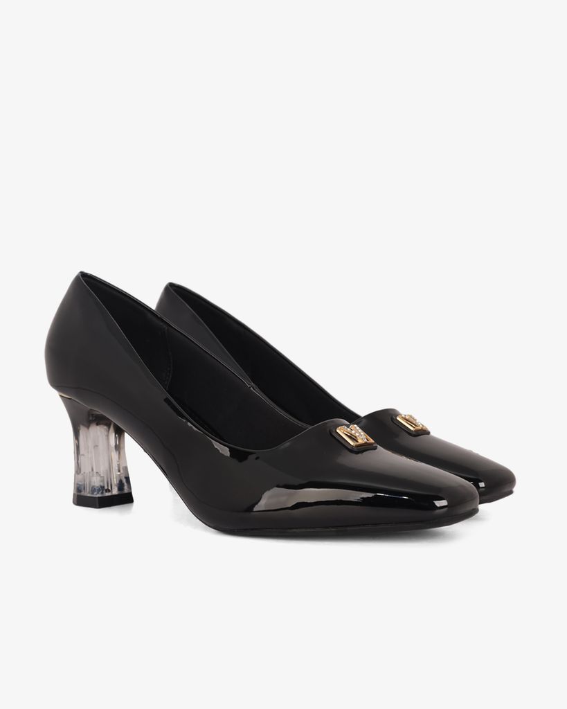 Giày Cao Gót Hạnh Dung Mũi Vuông Khóa Chữ V HD04997AD