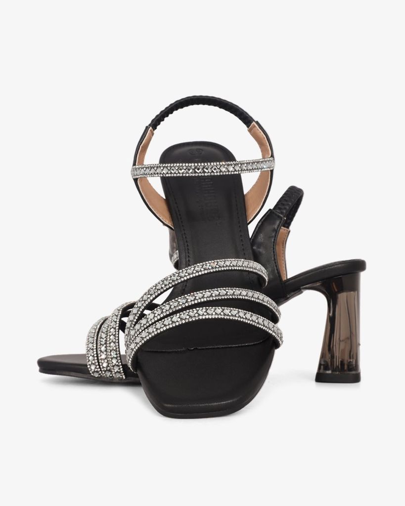 Sandal Cao Gót Hạnh Dung Quai Dây Đính Đá HD29174AY