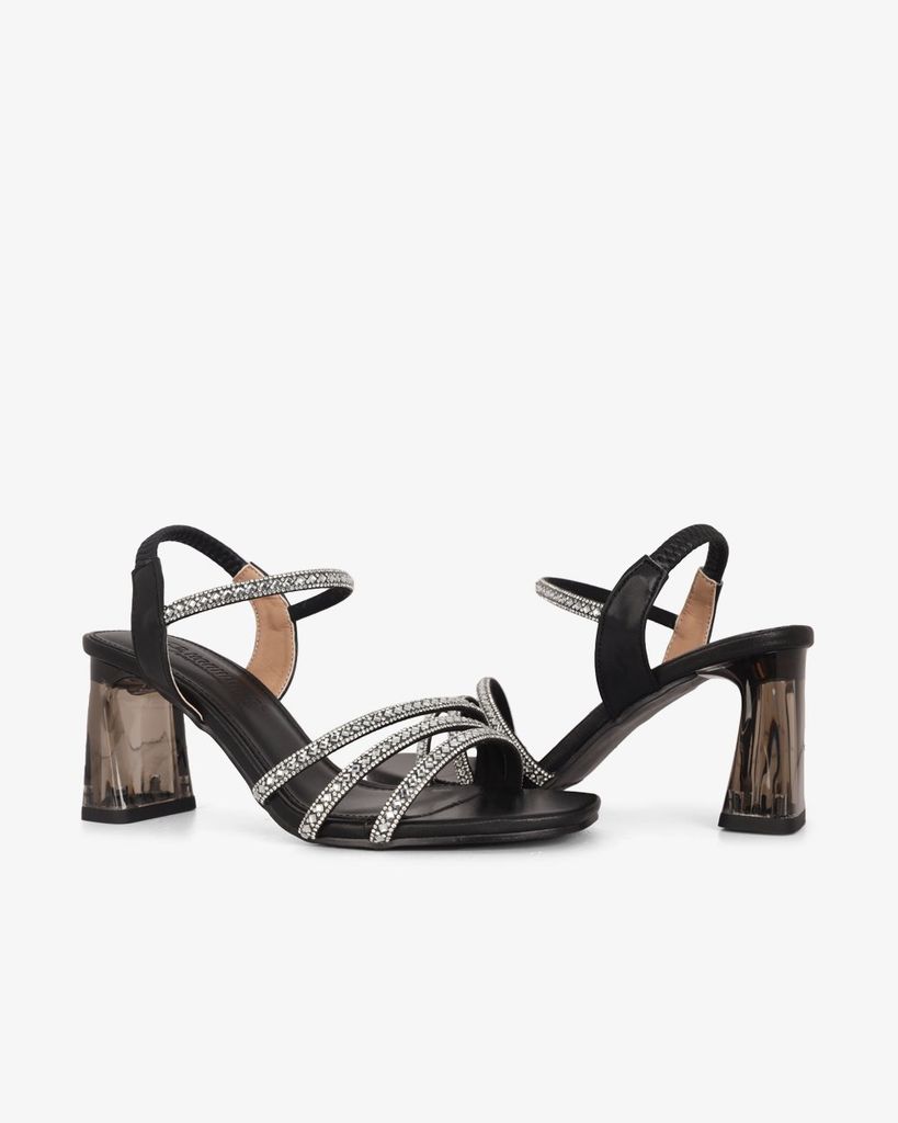 Sandal Cao Gót Hạnh Dung Quai Dây Đính Đá HD29174AY