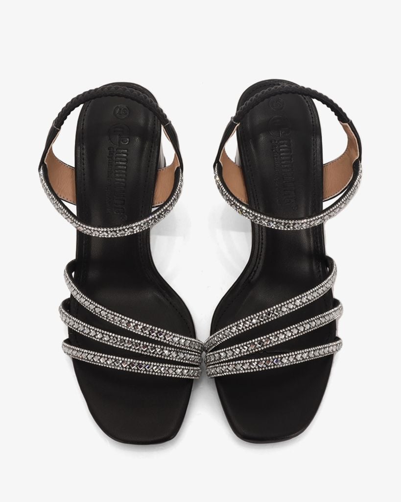 Sandal Cao Gót Hạnh Dung Quai Dây Đính Đá HD29174AY