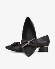 Giày Cao Gót Hạnh Dung Mũi Nhọn Nơ Dây Xoàn HD041012AD