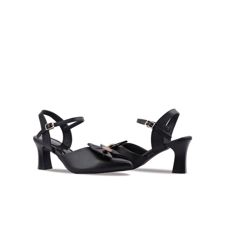 Sandal Cao Gót Hạnh Dung Bít Mũi Nhọn Đính Nơ HD04844AD