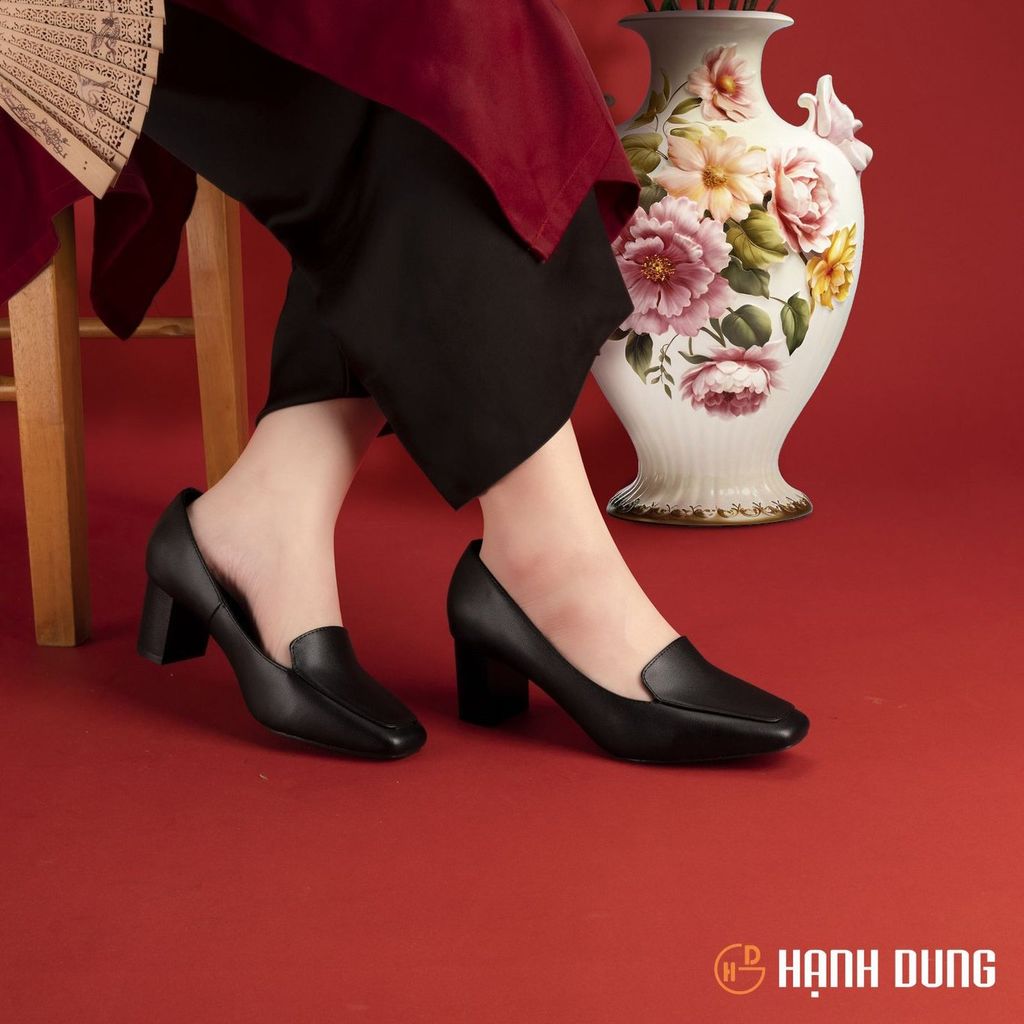 Giày Cao Gót Hạnh Dung Mũi Vuông Trơn HD04864AD
