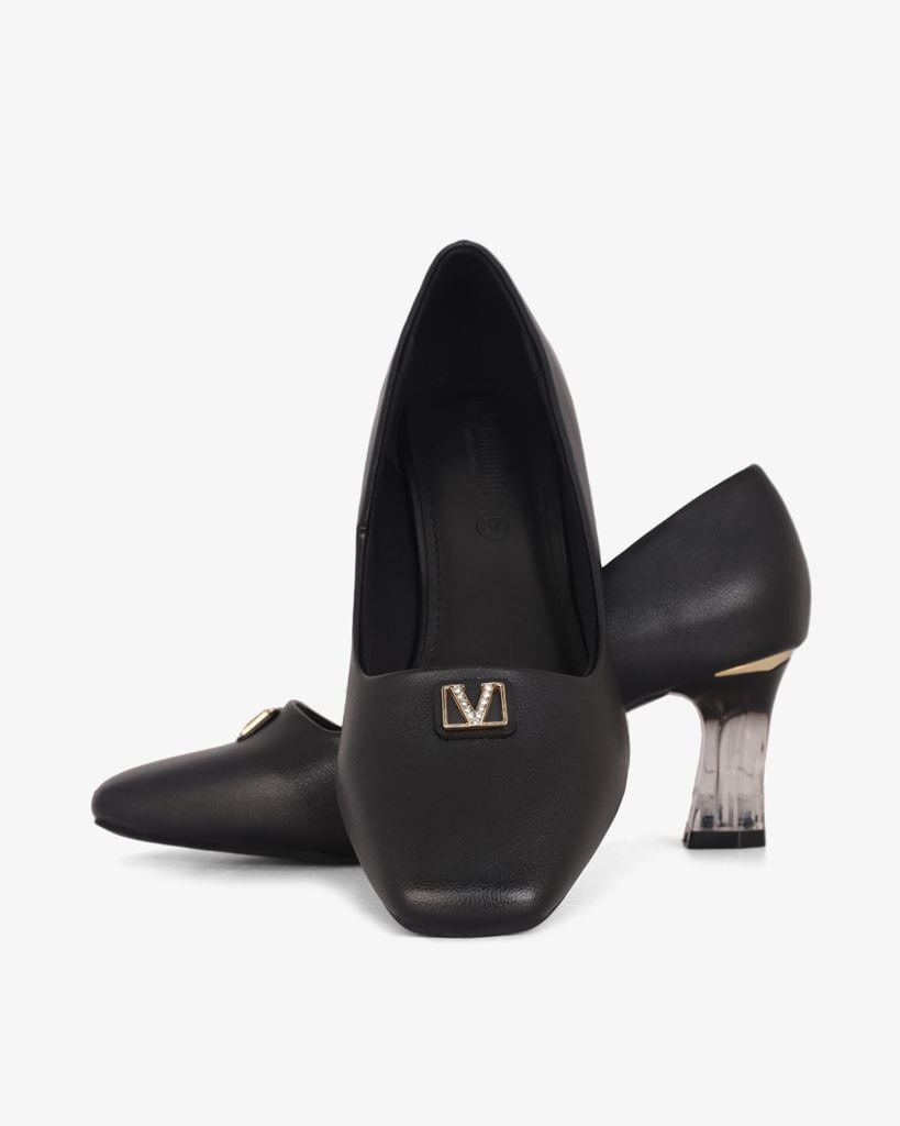 Giày Cao Gót Hạnh Dung Mũi Vuông Khóa Chữ V HD04997AD