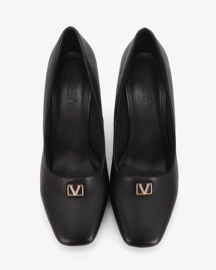 Giày Cao Gót Hạnh Dung Mũi Vuông Khóa Chữ V HD04997AD