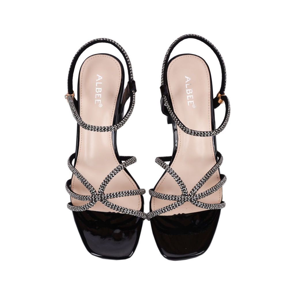 Sandal Cao Gót Albee Nhiều Dây Kim Sa Nối HD0202TQ
