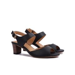 Sandal Cao Gót Hạnh Dung Bản Ngang Da HD02154AB