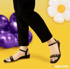 Sandal Xuồng Hạnh Dung Dây Mảnh Phối Khóa Lắc HD02178AB